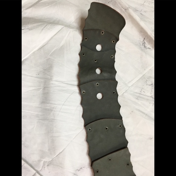 Okie dokie red print wide leather obi belt - Picture 5 of 6